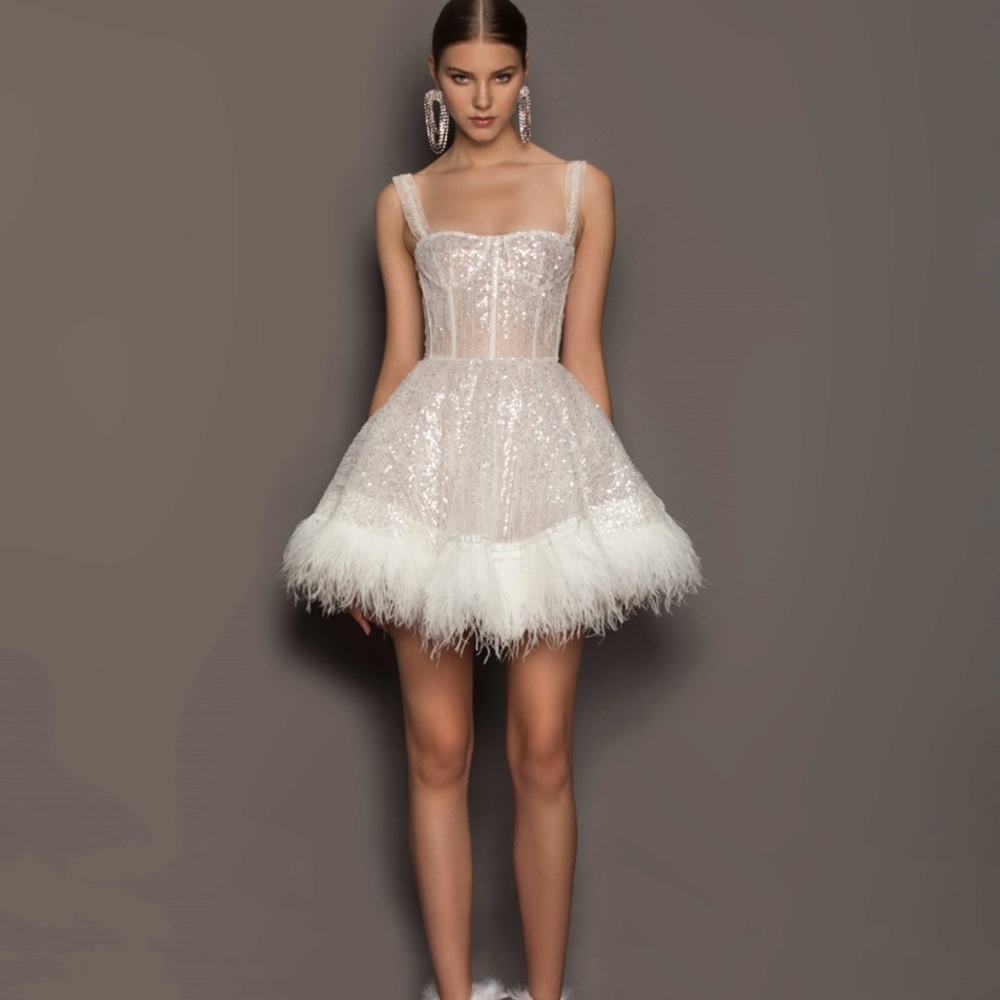 Bronx and banco mademoiselle bridal mini dress